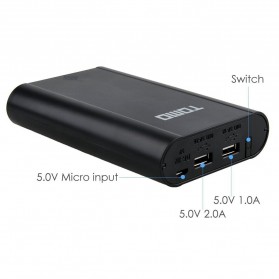 TOMO M4 DIY Power Bank Case 2 USB Port - Black - 5