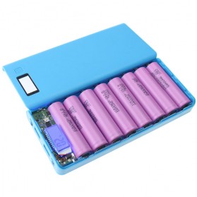 Taffware DIY Power Bank Case 2 USB Port & LCD 8x18650 - C13 - Blue - 4