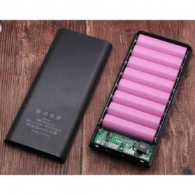 Taffware DIY Power Bank Case USB Type C Dual Output & LCD 8x18650 - C13 - Black - 4