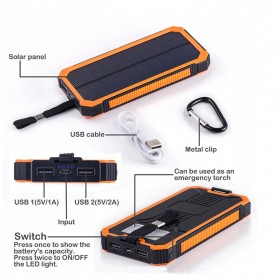 ALLPOWERS Solar Power Bank 2 USB Port 20000mAh - ES100 - Black - 3