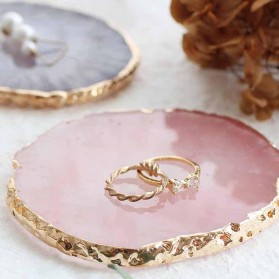 Perhiasan Terbaru Wanita  - BLUELANS Tempat Piring Pajangan Perhiasan Jewelry Display Plate Resin - 5123 - Pink