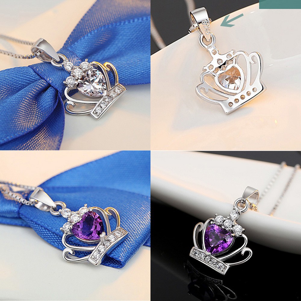 crown pendant white purple rodhium 925 sterling silver crown pendant white purple rodhium 925 sterling silver