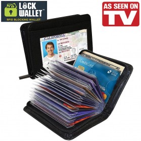 Lock Wallet Dompet Kartu Kredit Secure RFID Blocking - 789522 - Black