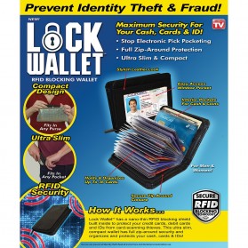 Lock Wallet Dompet Kartu Kredit Secure RFID Blocking - 789522 - Black - 3