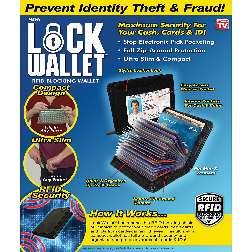 Gambar produk Lock Wallet Dompet Kartu Kredit Secure RFID Blocking - 789522
