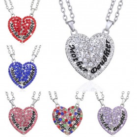 Kalung Pasangan Bentuk Hati Ibu dan Anak / Couple Necklace - Pink - 5