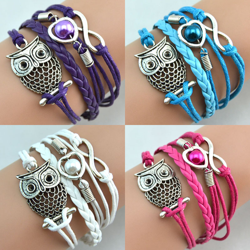 gelang vintage owl leather bracelet bangle q12 multi color jakartanotebook gelang vintage owl leather bracelet bangle q12 multi color jakartanotebook