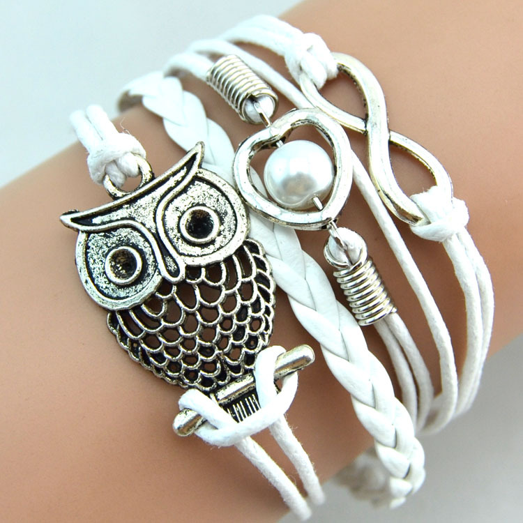 gelang vintage owl leather bracelet bangle gelang vintage owl leather bracelet bangle