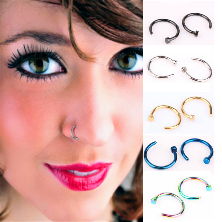 Anting Hidung Jepit Tanpa Tindik 10pcs Golden anting hidung jepit tanpa tindik 10pcs golden