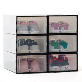 BNBS Kotak Susun Rak Organizer Sepatu Shoe Box 6 PCS Size L - LF010 - Black - 1