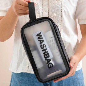 WASHBAG Tas Kosmetik Alat Make Up Portable Pouch Korean Style Size M - B411 - Black
