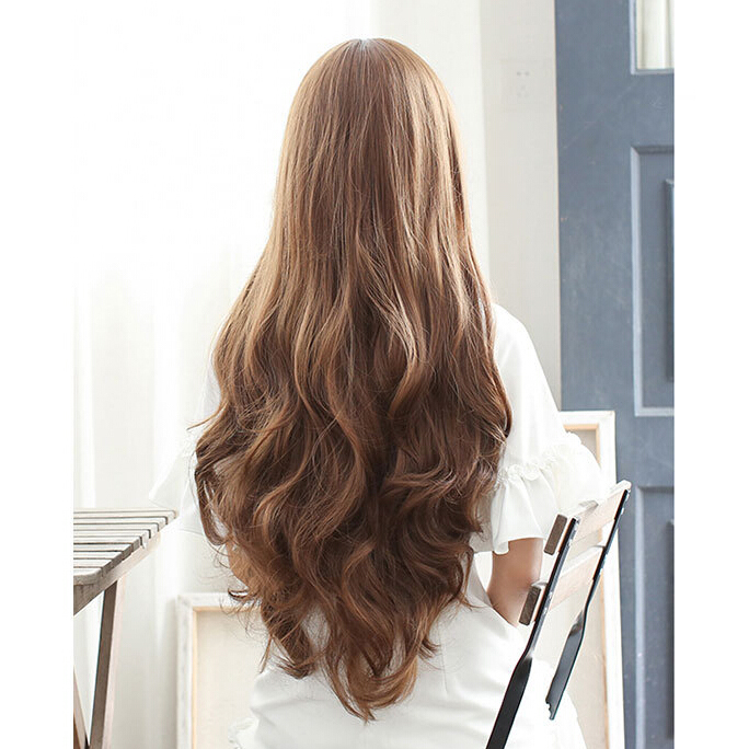  rambut  wavy  wig rambut  palsu model  wavy  65 cm brown