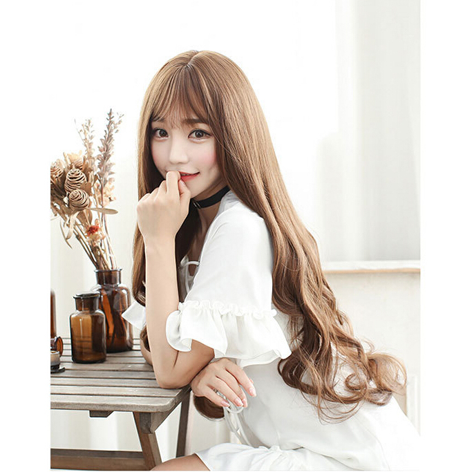 FYNHA Wig Rambut  Palsu Model Wavy  65 cm HB 004 Brown 