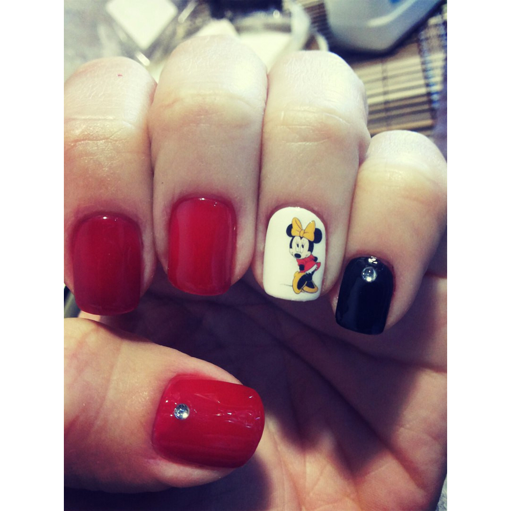 Minnie Nail Art Water Sticker 1 Sheet Multi Color Jakartanotebook Com