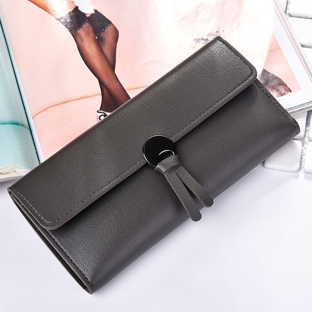  Dompet  Wanita  Model Panjang  Bahan Kulit  109F Black 