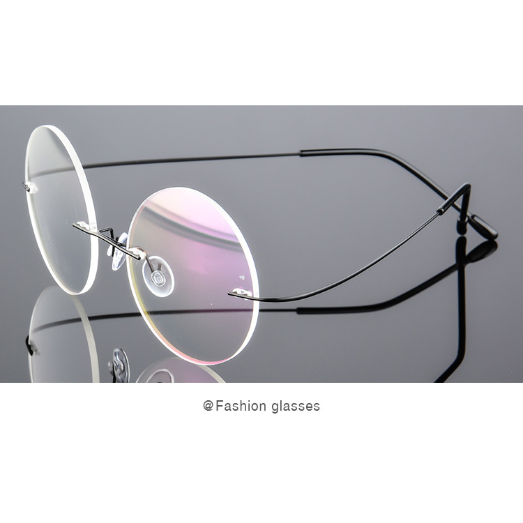 Frame Kacamata Bulat Frameless Titanium Ultra Light 001 