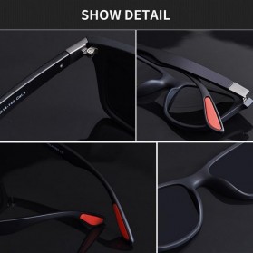 AOFLY Kacamata Pria Wayfarer Polarized Sunglasses TR90 - P21 - Black/Gray - 9