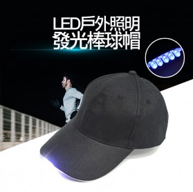 Topi Baseball Cap with 5 LED Light 