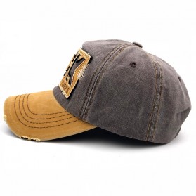 ZGYF Topi Baseball Cap Snapback Model ROCK Embroidery Cotton Sport Sun Hat - S8R01 - Black Gold - 3