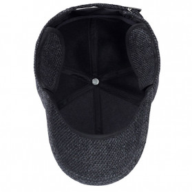 EDIKO Topi Baseball Ear Caps Protection Warm Hats - K515491 - Black - 2