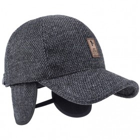 EDIKO Topi Baseball Ear Caps Protection Warm Hats - K515491 - Black - 3