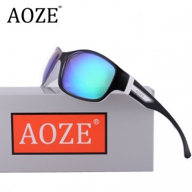 AOZE Kacamata Frame Classic Polarized Sunglasses UV400 - C Style - Black/Gray