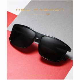 AORON Kacamata Polarized Sunglasses UV Protection - 6625 - Black/Black - 1