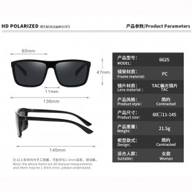 AORON Kacamata Polarized Sunglasses UV Protection - 6625 - Black/Black - 10