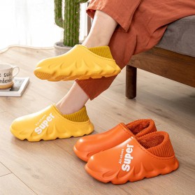 TZLDN Sepatu Sandal Plush Cotton Warm Anti Slip EVA Soft Unisex Size 38-39 - LDN905 - Dark Blue - 8