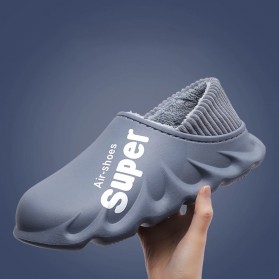 TZLDN Sepatu Sandal Plush Cotton Warm Anti Slip EVA Soft Unisex Size 42-43 - LDN905 - Dark Blue - 2