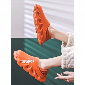 TZLDN Sepatu Sandal Plush Cotton Warm Anti Slip EVA Soft Unisex Size 42-43 - LDN905 - Dark Blue - 9