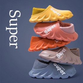 TZLDN Sepatu Sandal Plush Cotton Warm Anti Slip EVA Soft Unisex Size 44-45 - LGN905 - Dark Blue - 6
