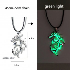 LTR Kalung Luminous Glowing Pendant Necklace Glow In The Dark Model Naga - NY042 - Silver