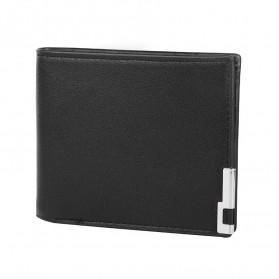 MENBENSE Dompet Pria Bahan Kulit Leather Wallet - QB04 - Black