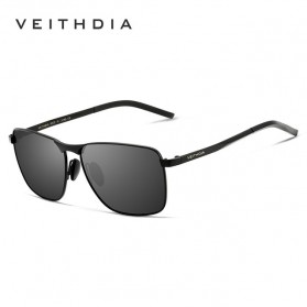 Veithdia Kacamata Vintage UV Polarized Sunglasses - 2462 - Black - 1
