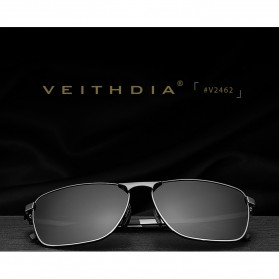 Veithdia Kacamata Vintage UV Polarized Sunglasses - 2462 - Black - 2