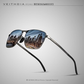 Veithdia Kacamata Vintage UV Polarized Sunglasses - 2462 - Black - 5