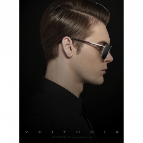 Veithdia Kacamata Vintage UV Polarized Sunglasses - 2462 - Black - 7