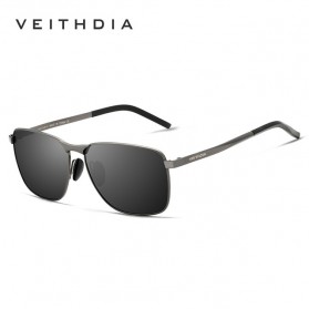 Veithdia Kacamata Vintage UV Polarized Sunglasses - 2462 - Gray - 1