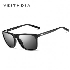 Veithdia Kacamata Retro UV Polarized Sunglasses - 6108 - Black/Gray - 1