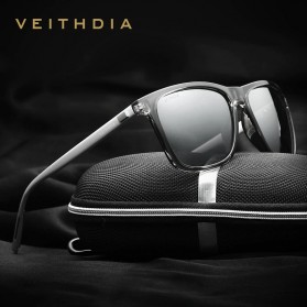 Veithdia Kacamata Retro UV Polarized Sunglasses - 6108 - Black/Gray - 2