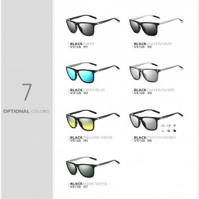 Veithdia Kacamata Retro UV Polarized Sunglasses - 6108 - Black/Gray - 5