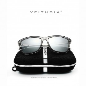 Veithdia Kacamata Retro UV Polarized Photochromic Sunglasses - 6108 - Black/Gray - 4