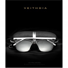 Veithdia Kacamata Retro UV Polarized Photochromic Sunglasses - 6108 - Black/Gray - 8