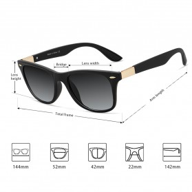 Veithdia Kacamata Classic UV Polarized Sunglasses - 7029 - Black - 7