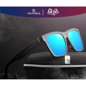 Veithdia Kacamata Classic UV Polarized Sunglasses - 7018 - Black/Gray - 2