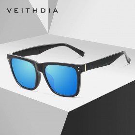 Veithdia Kacamata Classic UV Polarized Sunglasses - 7018 - Black/Gray - 6