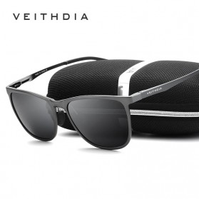 VEITHDIA Kacamata Retro UV Polarized Sunglasses - 6623 - Black - 4