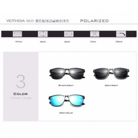 VEITHDIA Kacamata Retro UV Polarized Sunglasses - 6623 - Black - 7