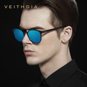 VEITHDIA Kacamata Retro UV400 Sun Glasses - 3900 - Black/Gray - 5